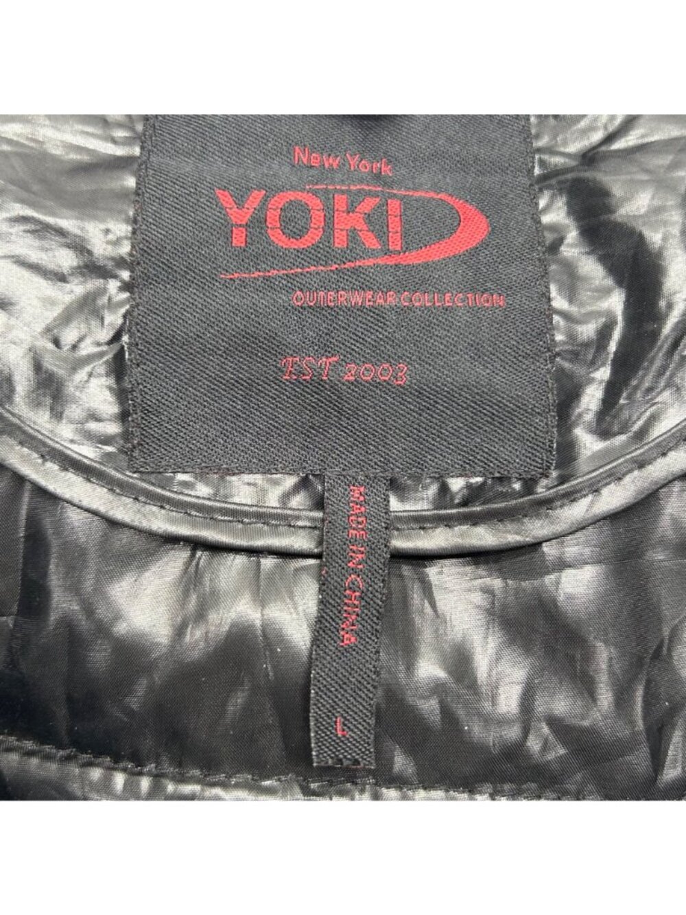 Yoki Black Puffer Vest With Hood Lightweight Quilted Design Size Women's Large - Picture 16 of 16